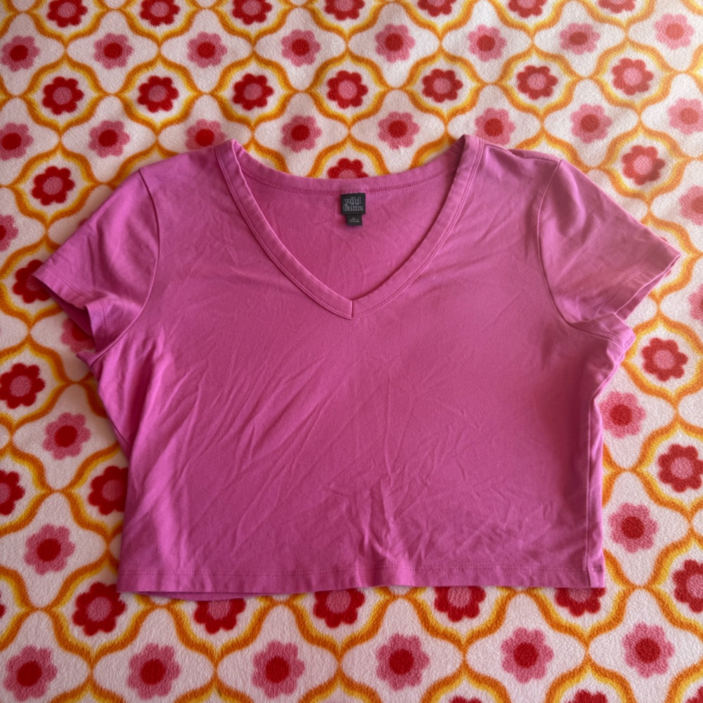 Pink Wild Fable V neck crop top